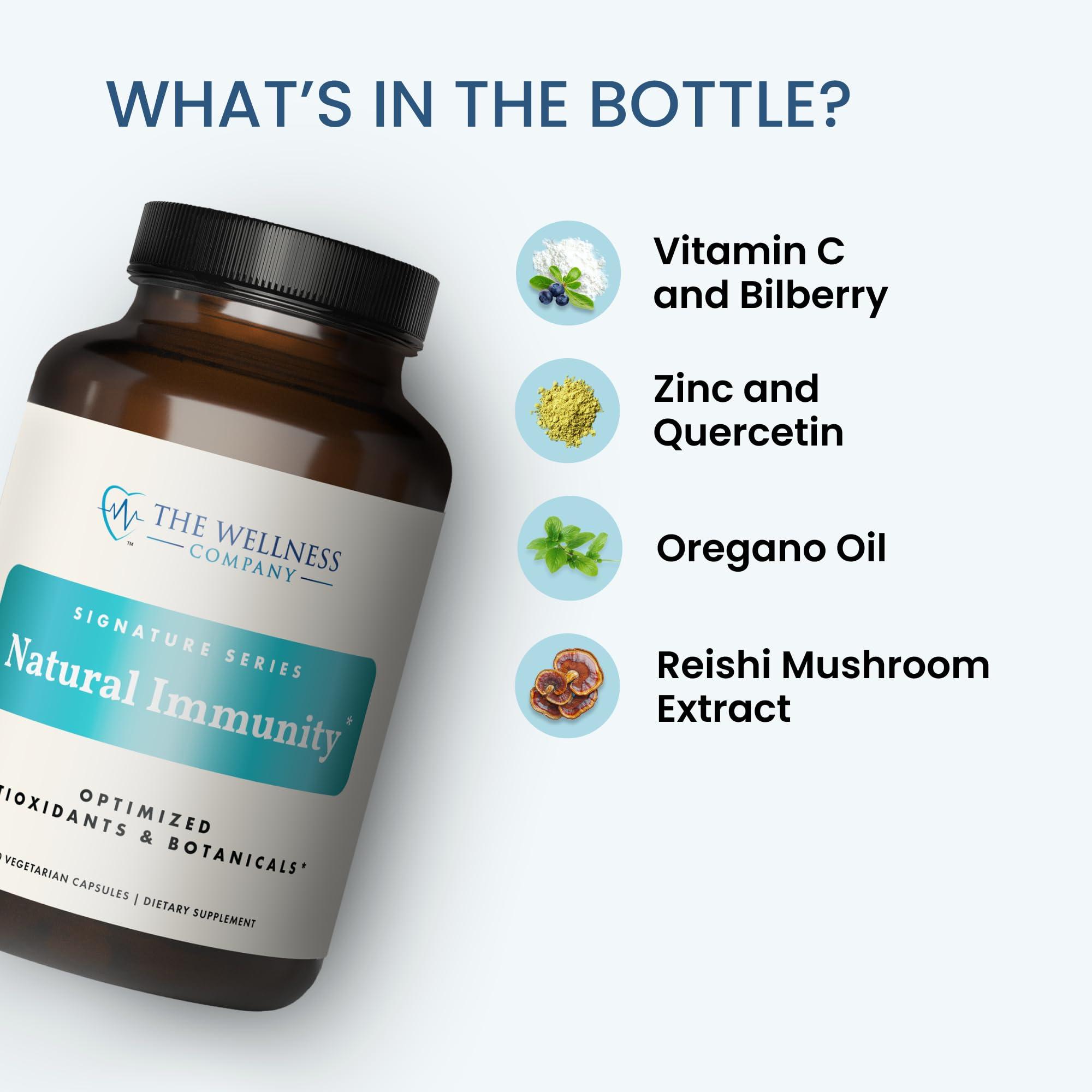 The Wellness Company The Wellness Company Natural Immunity | 60 Capsule (1 Month Supply) | Formulated for Powerful Daily Immune Defense | Non-GMO, Vegan, Gluten Free | for Supporting Healthy Immune Function