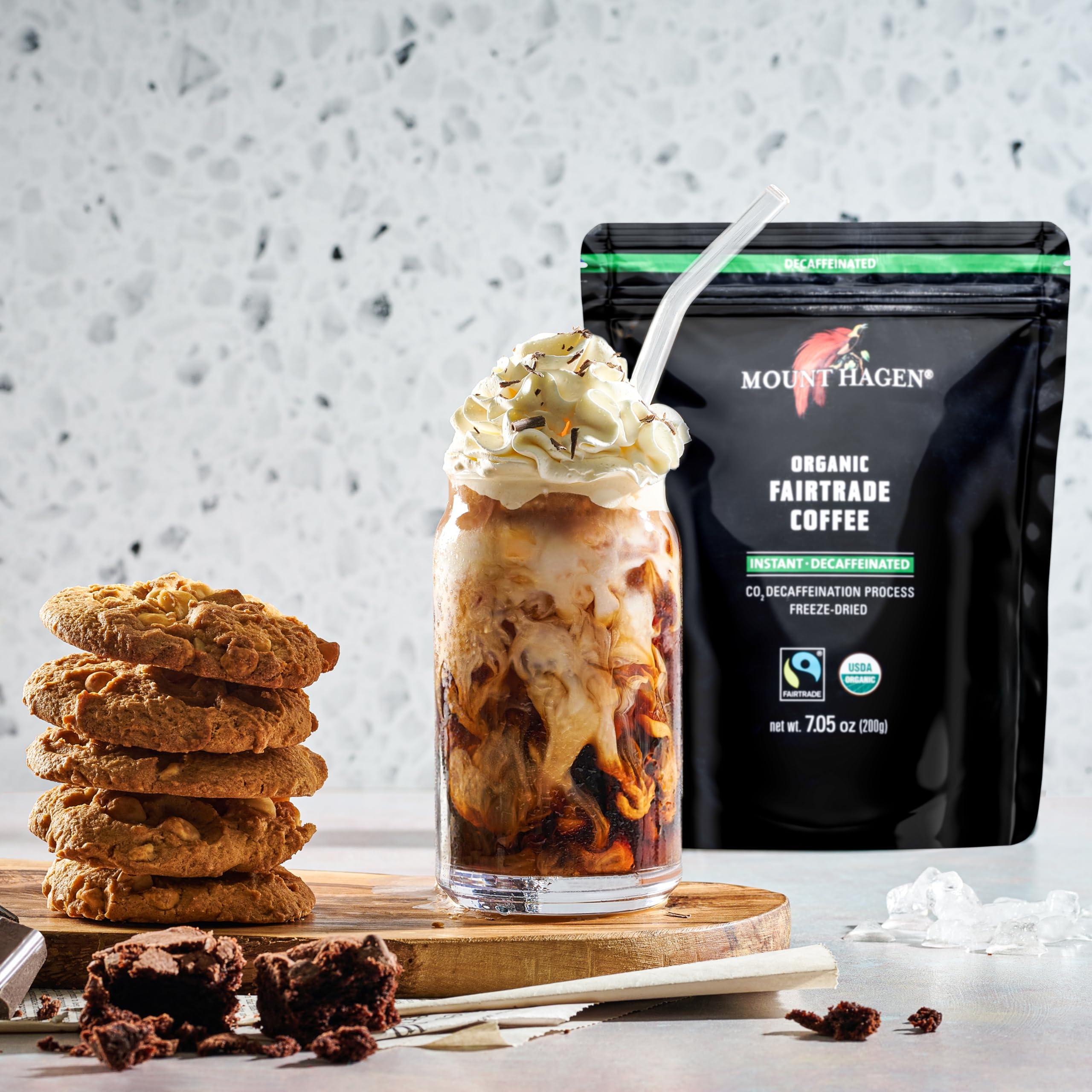 Mount Hagen Mount Hagen 7.05oz Organic Freeze Dried Instant Decaf Coffee - 2 Pack | Organic Medium Roast Arabica Beans | Fair-Trade, Eco-friendly in Resealable Pouch Bag [2x7.05oz]