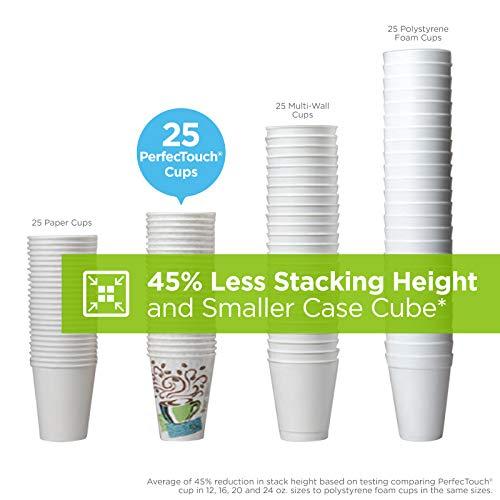Georgia-Pacific Dixie PerfecTouch 12 Oz Insulated Paper Hot Coffee Cup by GP PRO (Georgia-Pacific), Coffee Haze, 5342DX, 500 Count (25 Cups Per Sleeve, 20 Sleeves Per Case)