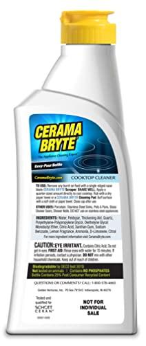 Cerama Bryte Cerama Bryte Combo Kit POW-R Grip, Scraper, Pad & Removes Tough Stains Cooktop and Stove Top Cleaner for Glass - Ceramic Surfaces, 10 Ounces, 4 Piece