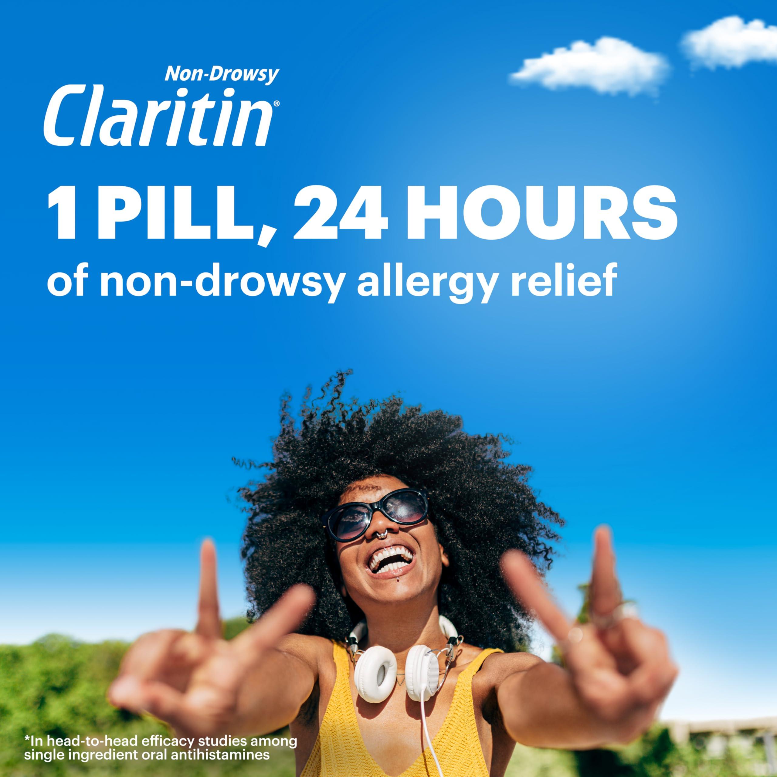 Claritin Claritin Allergy Medicine for Adults, 24-Hour Non-Drowsy Loratadine 10mg Pills, Antihistamine, 100 Tablets