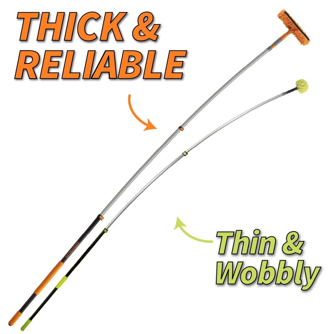 EXTEND-A-REACH 7-24ft Window Washing Kit & Duster Kit with Extension Pole (30+ Foot Reach) // Window Cleaning Tool & Window Washer Squeegee with Telescopic Extension Pole