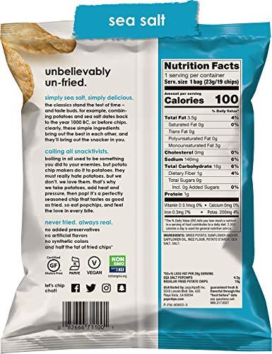 popchips Popchips Potato Chips, Sea Salt Flavor, 0.8oz (Pack of 24)