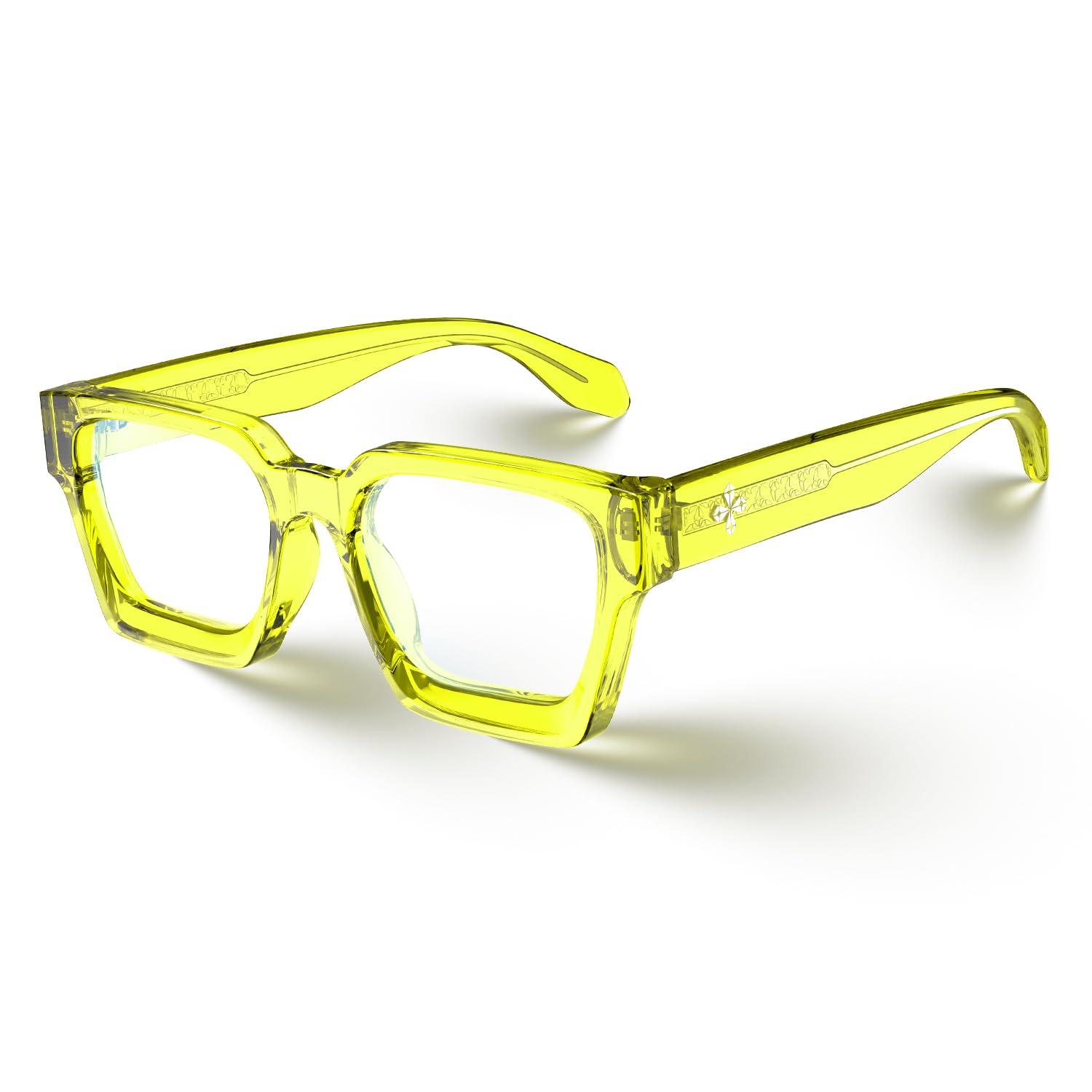 VISOONE VISOONE Enhanced Version Rectangle Chic Preppy Look Blue Light Blocking Glasses for Women Men RIVER-LIGHTER