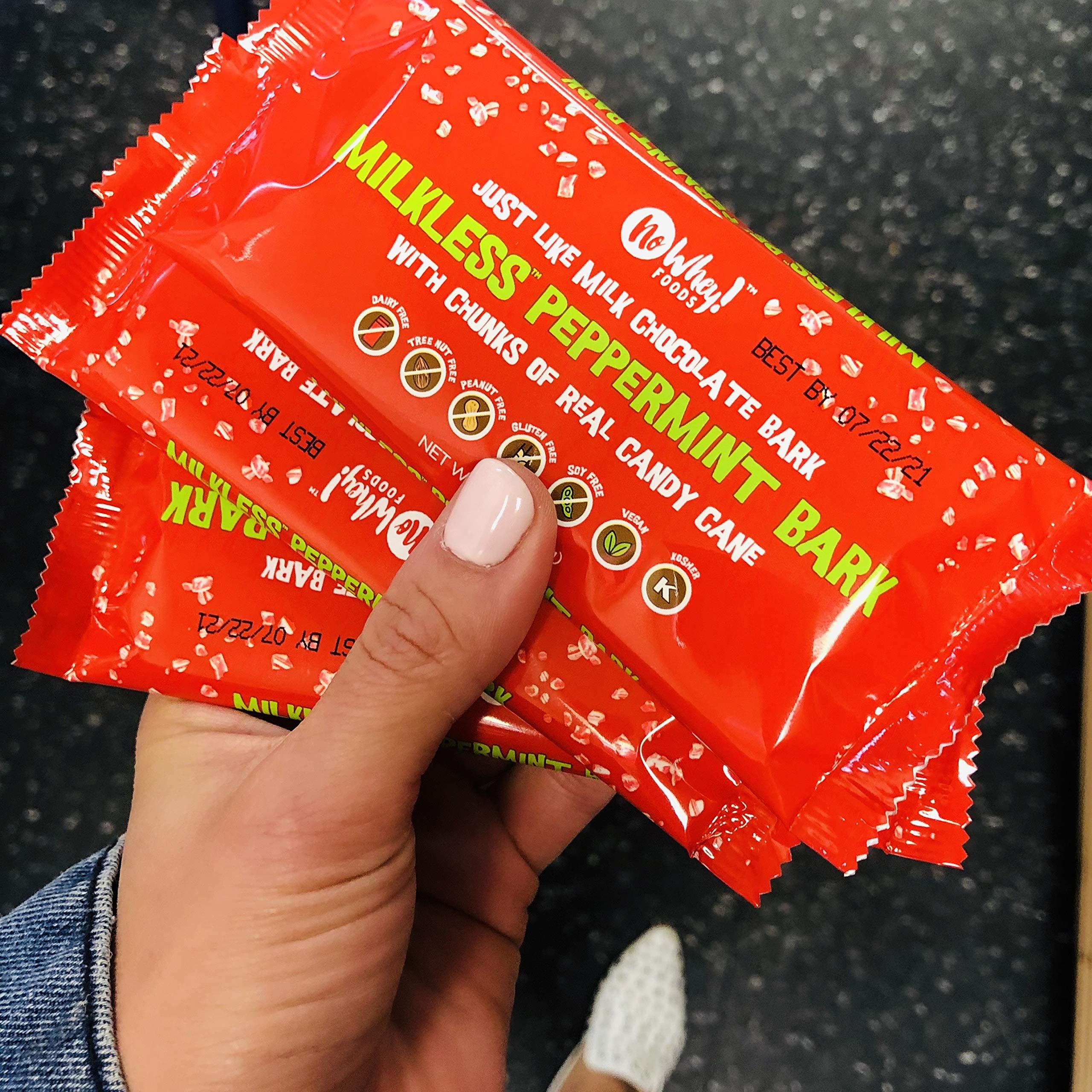 No Whey! Foods No Whey Foods - Milkless Peppermint Bark (16 Pack) - Vegan & Allergy Friendly Christmas Chocolate- Dairy Free, Nut Free, Peanut Free, Soy Free, Gluten Free