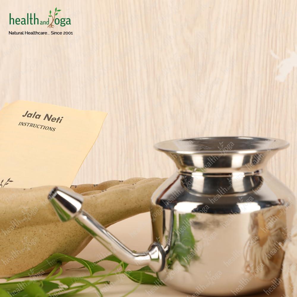 SoulGenie HealthAndYoga SteloKleen Stainless Steel Neti Pot for Sinus Congestion (Ayurvedic JalNeti)