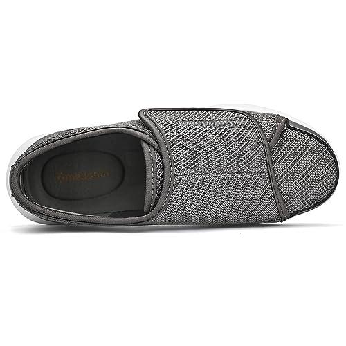 Gmedonm Gmedonm Men\'s Wide Width Shoes with Adjustable Lightweight for Diabetic Edema Plantar Fasciitis Bunions Arthritis Swollen Feet Elderly Seniors Velcro Straps Walking Shoes and Widening Elderly shoes