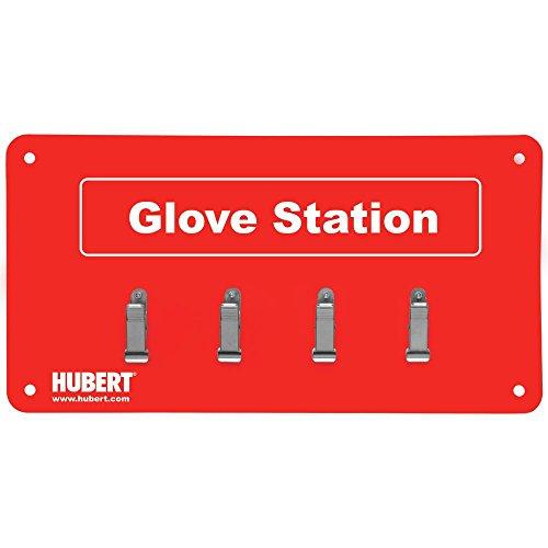 HUBERT HUBERT® Glove Station Organizer 4 Clip Red Plastic - 14" W x 6" H