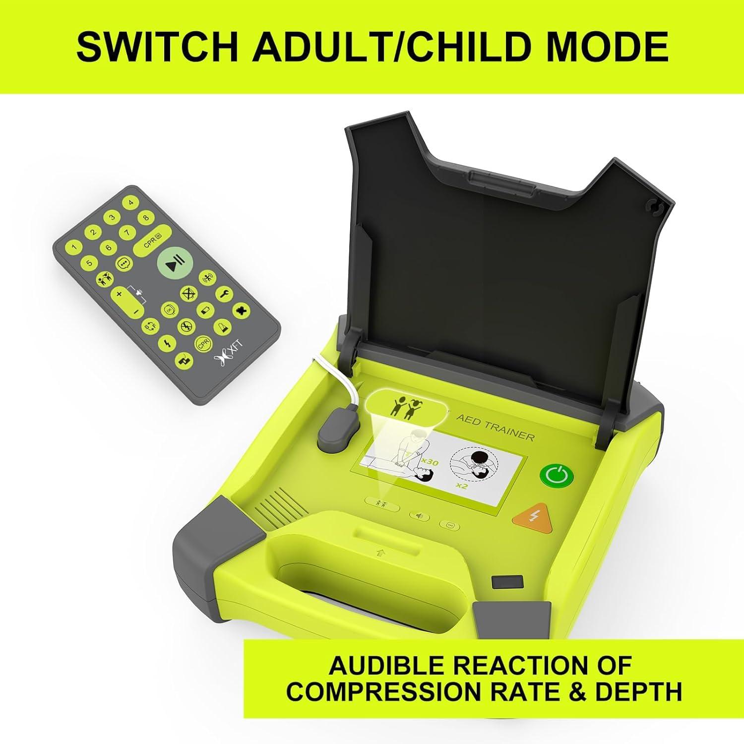 X XFT AED Trainer, XFT AED Training Kit CPR Equipment Training Device Automatic External Defibrillator Simulator, AED Trainer Professional for First Aid Trainee Beginner 2024 New Version(XFT-120GA)