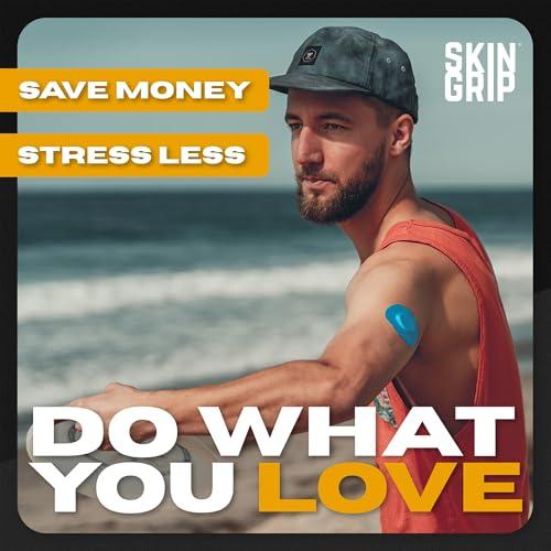 Skin Grip Skin Grip Adhesive Patches for Freestyle Libre 2 CGM  Waterproof & Sweatproof Adhesive for 10-14 Days, Pre-Cut Adhesive Medical Tape, Sensor Cover  20 Pack, Blue