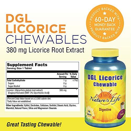 Nature's Life Nature's Life DGL Licorice Tablets, 380 Mg, Chewable, 100 Count