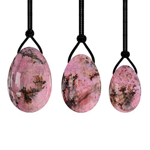 MYMEO 16 Types Yoni Egg Natural Jade Eggs Kegel Exercise Women Training Tightening Massage Crystal Ball,Rhodonite Eggs