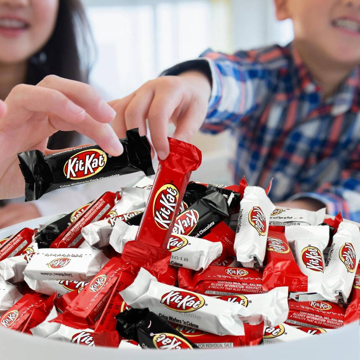 Buha Sweets KIT KAT Miniatures Assorted Chocolate and White Creme Wafer Candy Bars in Bulk for Party Favors - Individually Wrapped Kitkat Candy Bars Fun Sharing Size Perfect for Snacking, Adults and Kids (5 Pounds)