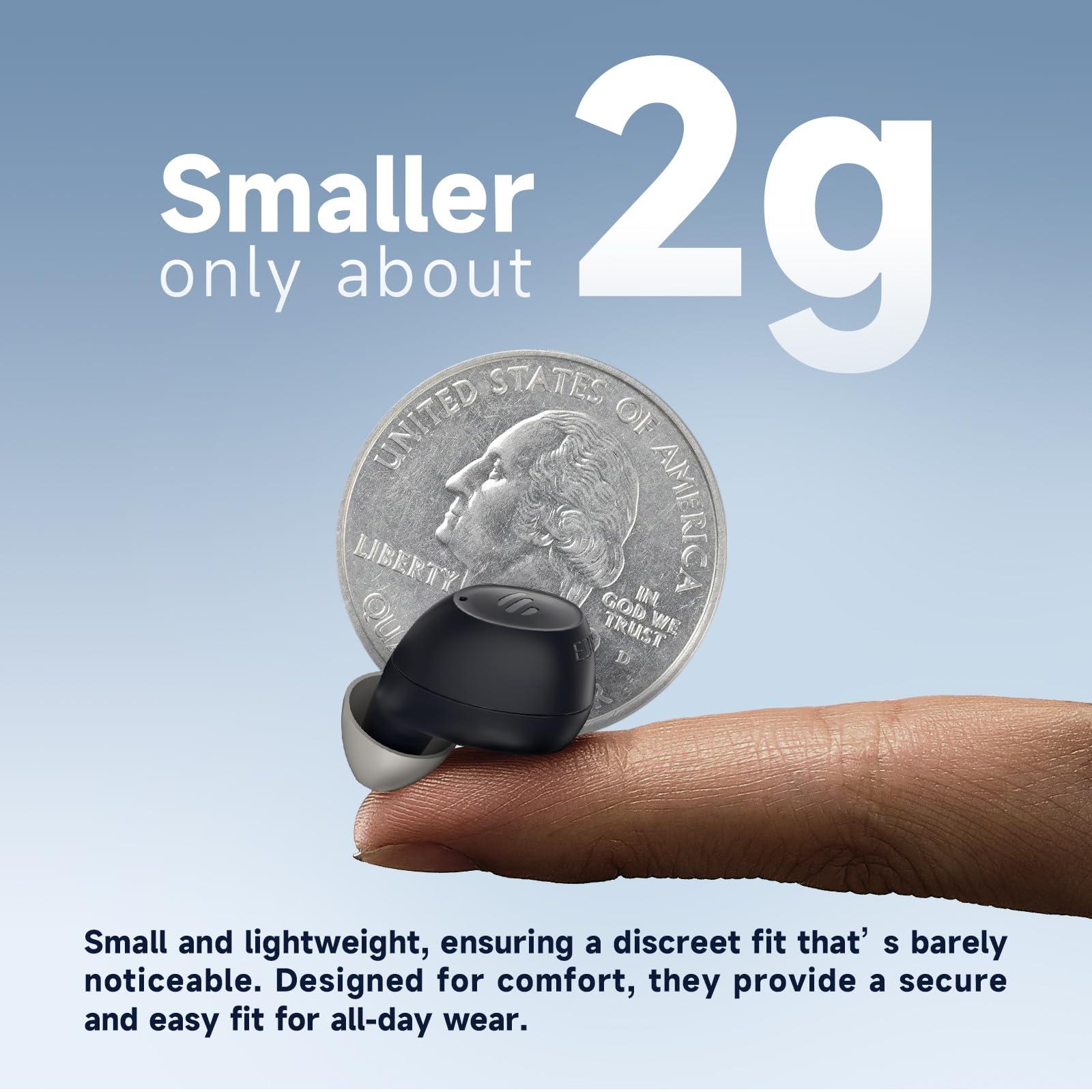 Edifier Edifier Mini Hearing Aids, Bluetooth Hearing Aids for Seniors, Rechargeable OTC Smart Hearing Aid with Noise Cancellation, Comfortable Fit and Nearly Invisible, App Control, Superior Sound Quality