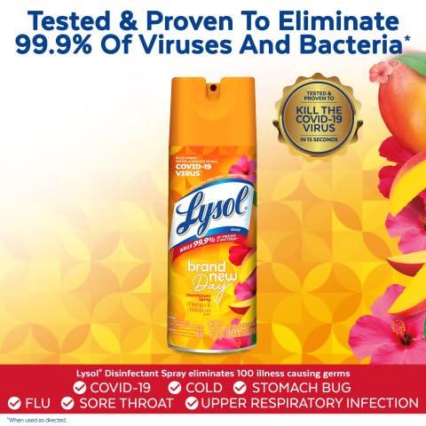 Lysol Lysol Disinfectant Spray - Mango & Hibiscus, 19 Oz (Pack of 5) (Packaging May Vary)