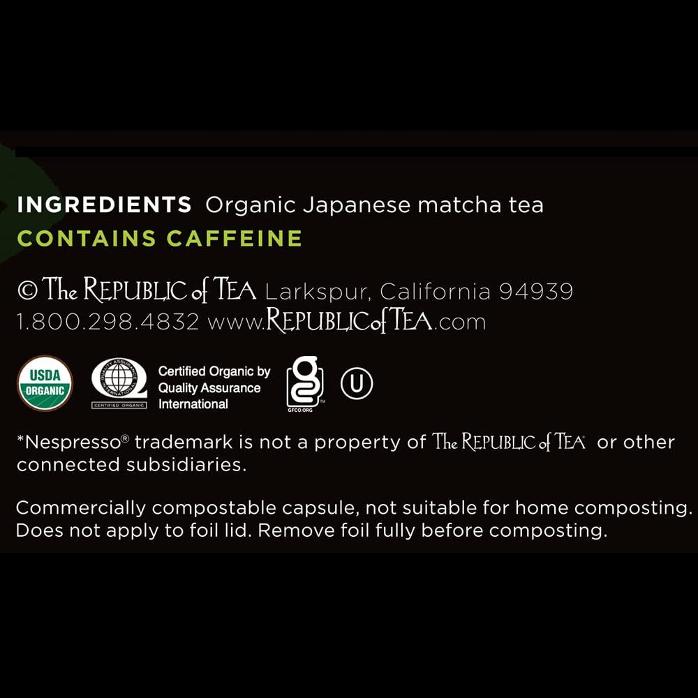The Republic of Tea The Republic of Tea Organic UMatcha Green Tea Latte Capsule -Compatible Recyclable Pods (10 count)