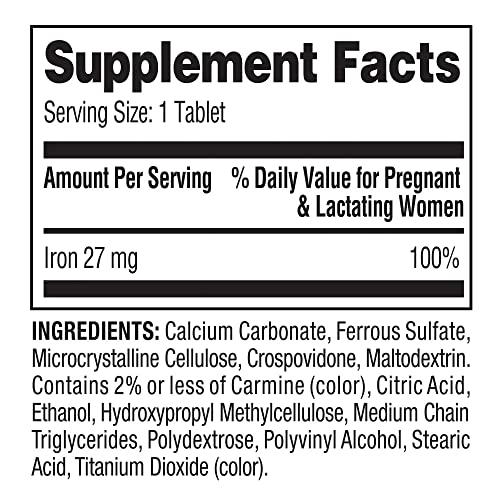Convergence Convergence Spring Valley Iron as Ferrous Sulfate Tablets Dietary Supplement, 27 mg, 250 CountNo preservatives, Artificial Dyes or sweeteners