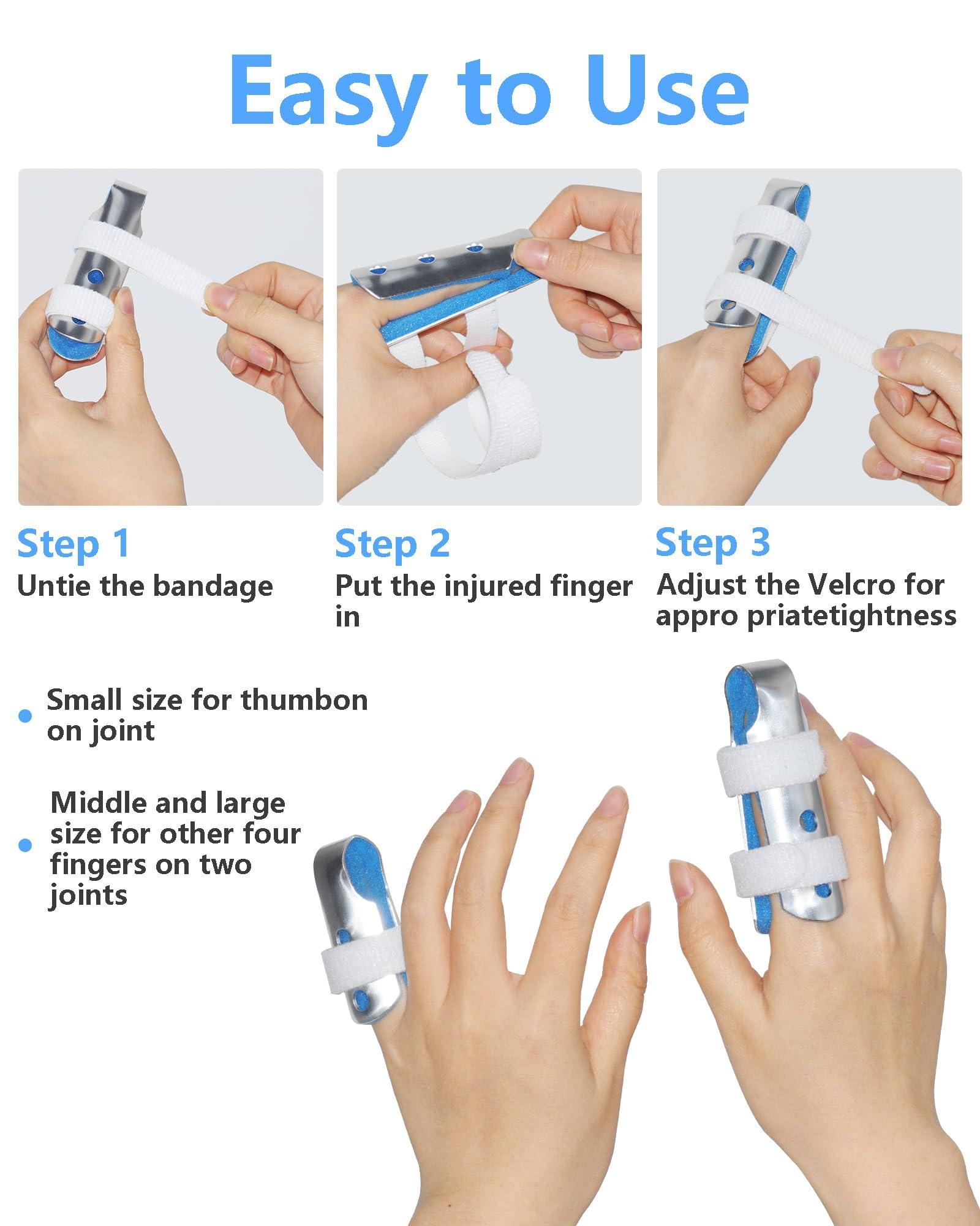 TAROYQASUL TAROYQASUL 6pcs Finger Splint Middle Finger, Medium Size Finger Brace Stabilizer for Broken Fingers, Finger Splints for Arthritis to Straighten Pinky Pointer Thumb Ring