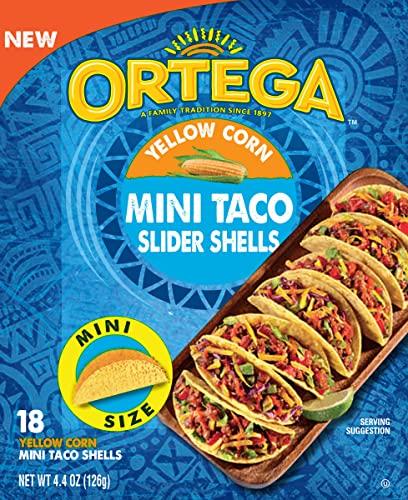 Ortega Ortega Mini Taco Slider Shells, Yellow Corn, 4.4 Ounce, 18 Shells (Pack of 2)