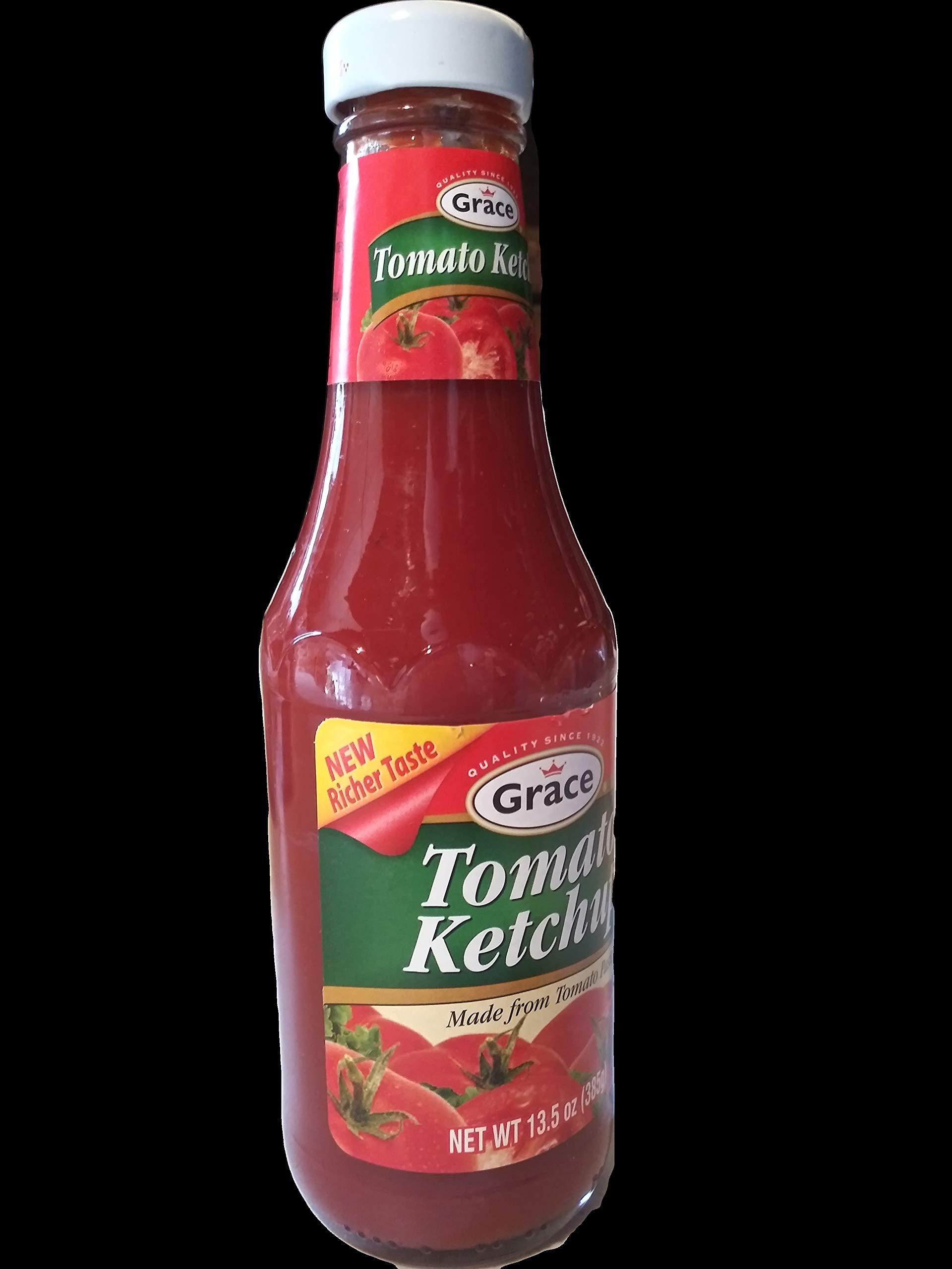 Grace Grace Tomato Ketchup 13.5oz - 2 Pack - Authentic Jamaican Ketchup Bottle