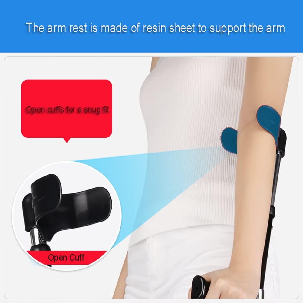 NineLife Basics Adult Forearm Crutches, Walking Crutches, Crutches for Men and Women, 1 Unit, Adjustable Under Arm Crutches