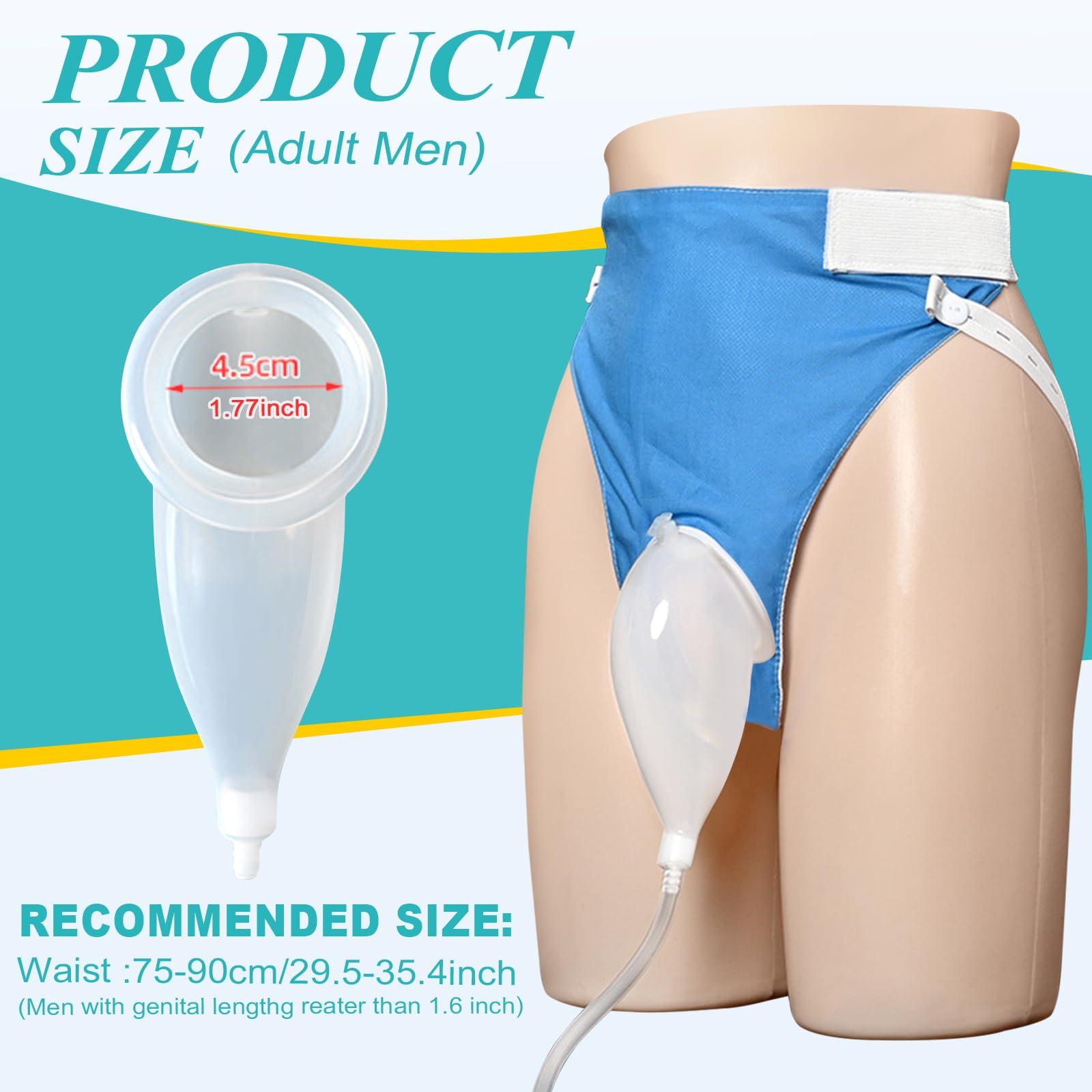 Col-Pary Urine Collection Bag Condom Catheters for Men Reusable Portable Wearable Urinary Drainage with 2 Urine Catheter Bag System (Blue-Men)