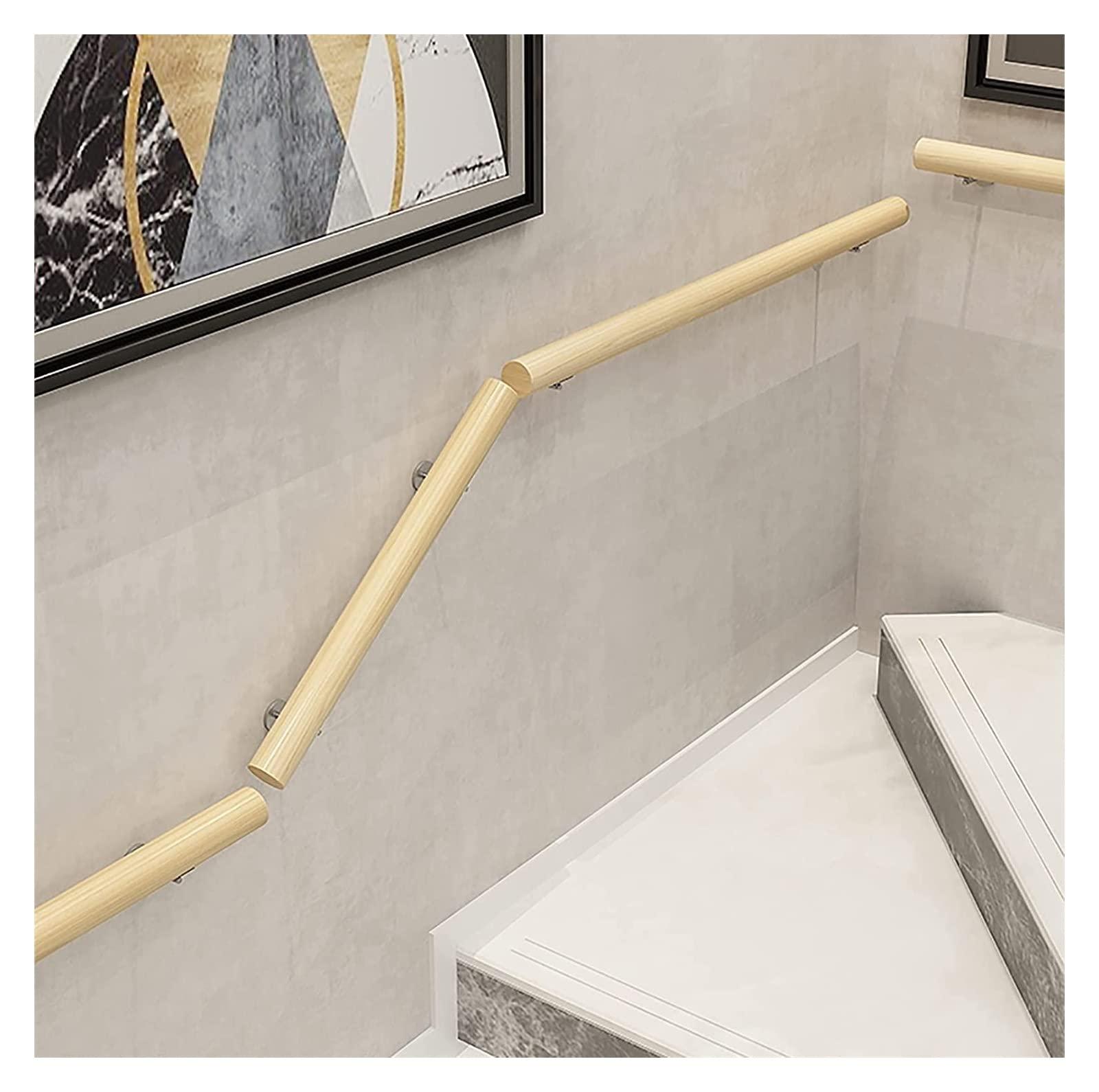 ALDEPO ALDEPO Grab Bars Wooden Stair Handrails with Fittings, Elderly/Disabled Non-Slip Banister Handrail, Wall/Indoors/Attic/Kindergarten Decor Grab Bar, Safety Stair Rail/5M (Color : 6m)