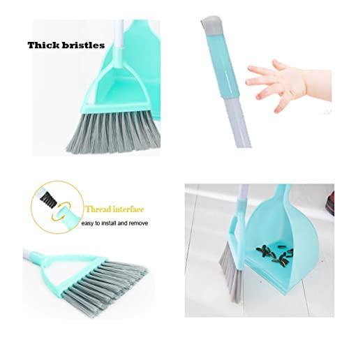 Xifando Xifando Mini Broom with Dustpan-Small Housekeeping Cleaning Sweep for Kitchen Bathroom Pet Nest Boat etc.-(3Sets,Light Blue)