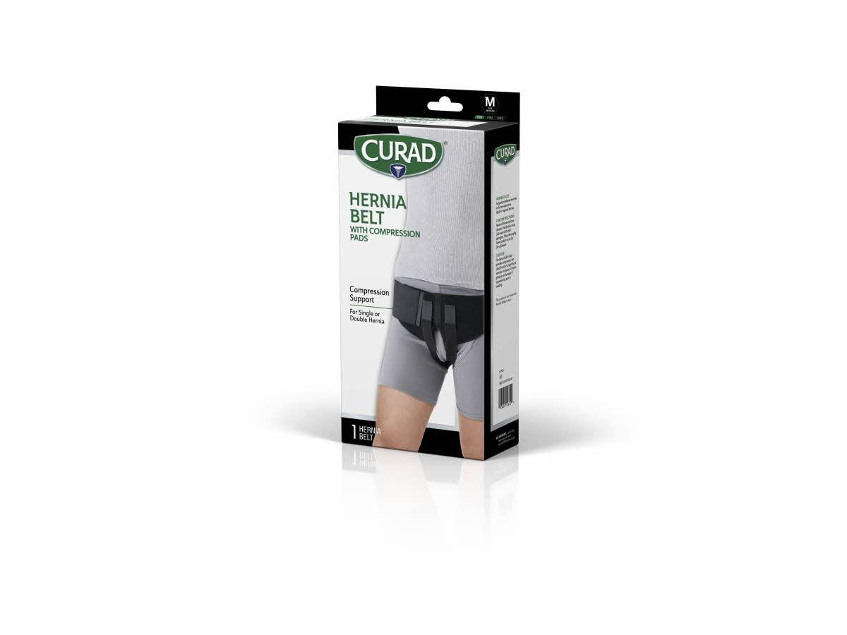Curad Curad Hernia Belt with Compression Pads, Black, Medium