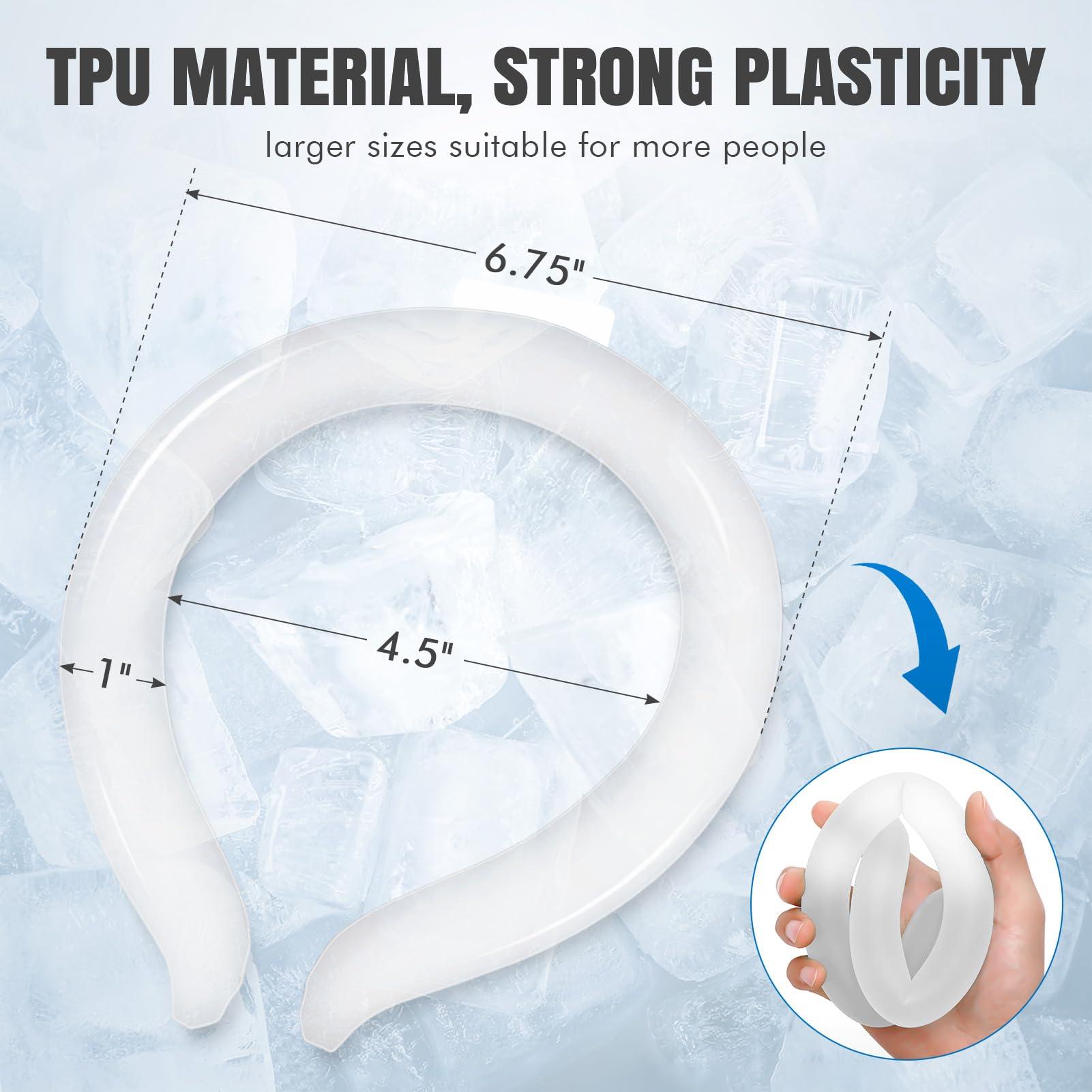 IGOHEALS Neck Cooling Tube - Reusable Ice Ring Neck Cooler Collar for Body in Hot Weather | Wearable 18/64 Frozen Cooling Neck Wraps Gel Pack for Outdoor Workers & Sports, Summer Heat & Flashes (1Pcs-White)
