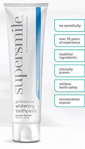 Supersmile Supersmile Professional Teeth Whitening Toothpaste with Fluoride - Clinically Proven to Remove Stains & Whiten Teeth Up to 6 Shades - Enamel Strengthening - No Sensitivity (Icy Mint, 4.2 Oz)