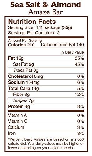 Taza Chocolate Taza Chocolate Organic Amaze Bar 80% Stone Ground, Sea Salt & Almond, 2.5 Ounce (1 Count), Vegan