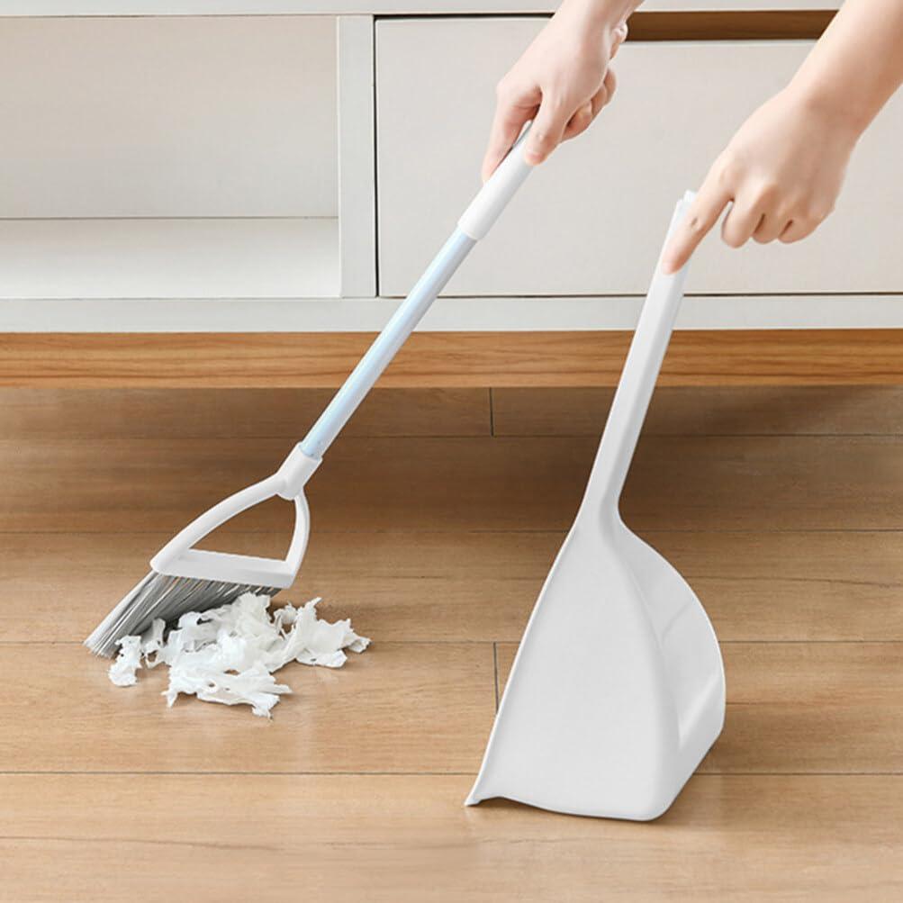 Ipetboom Dustpan Brush Set Mini Broom with Dustpan Little Housekeeping Helper Handle Upright Dustpan Floor Sweeping Tool for Home Office Shop Kitchen