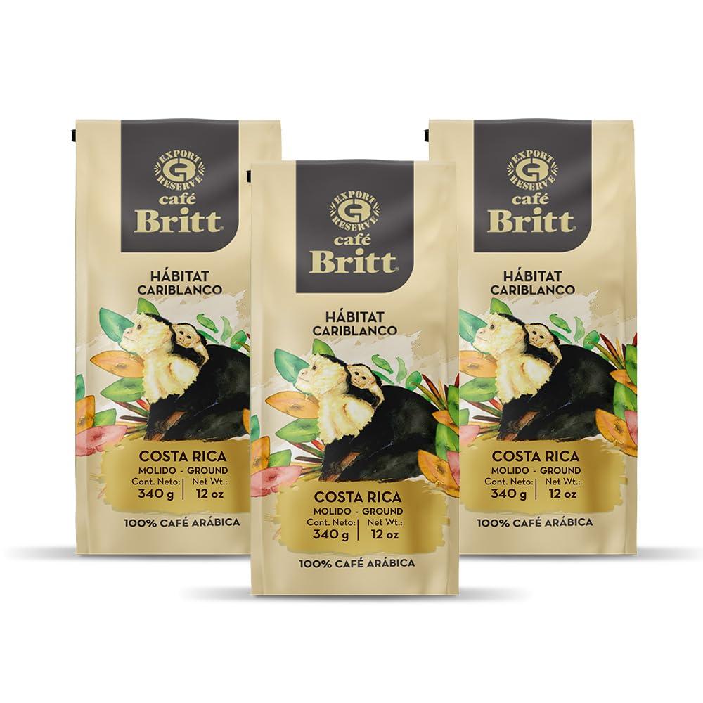 Cafe Britt Café Britt® - Costa Rican Habitat Cariblanco Coffee (12 oz.) (3-Pack) - Ground, Arabica Coffee, Kosher, Gluten Free, 100% Gourmet & Dark Roast