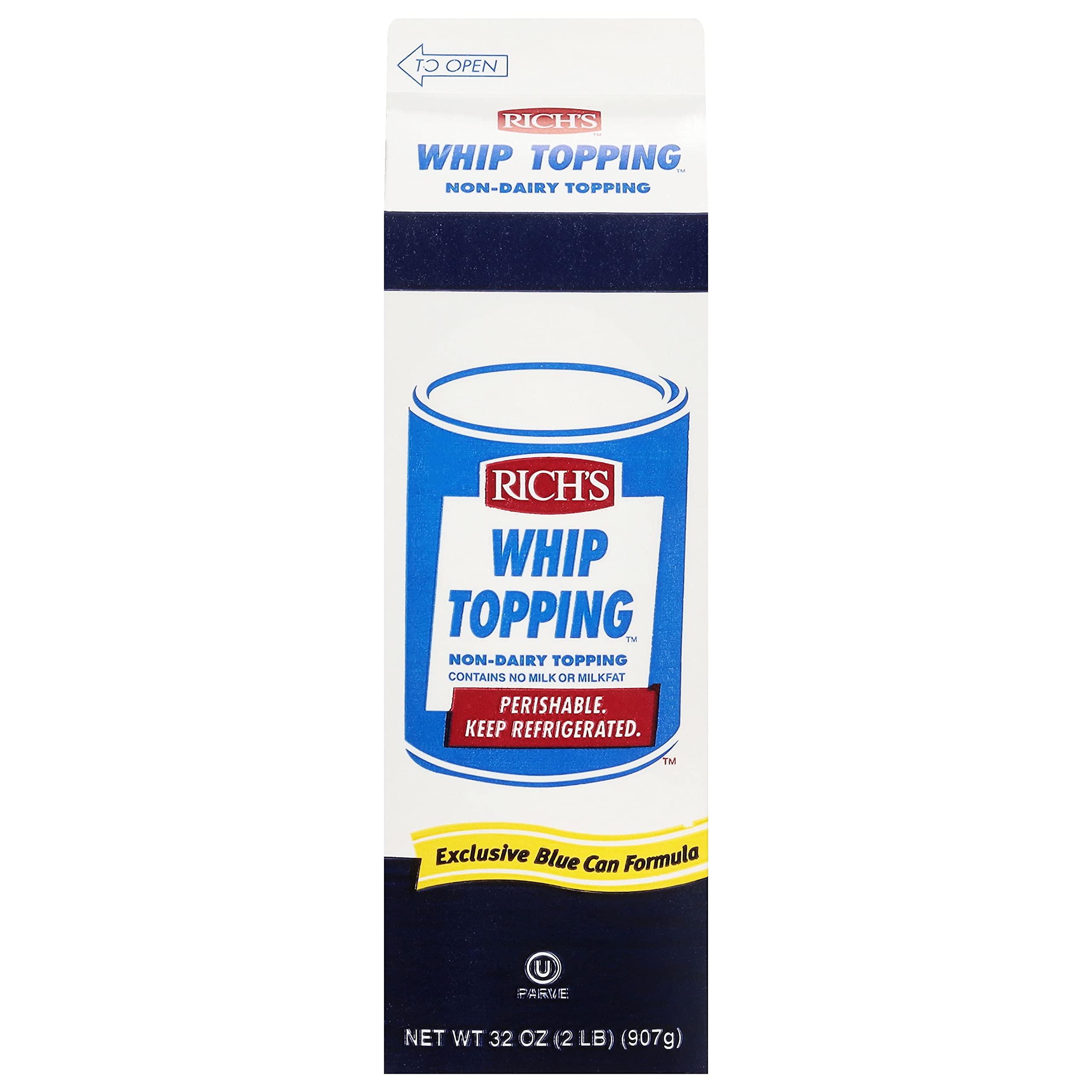 Rich\'s Rich\'s Non-Dairy Liquid Whip Topping, Thaw, Pour, and Whip for a Sweet Dessert Filling and Topping, 2lb Cartons, 12 per case
