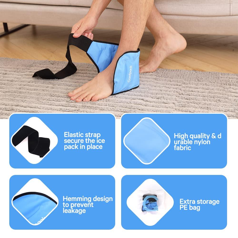 Comfpack Comfpack Heel Ice Pack for Ankle & Foot Pain Relief, Hot Cold Therapy Ice Pack Wrap with Straps for Sport Injuries, Swelling & Sprain