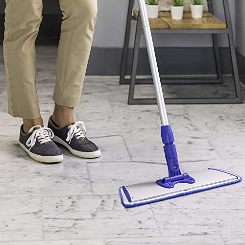 Microfiber Wholesale Cinch Mop - Microfiber Mop for Hardwood Floors - Flat Mops System for Wood, Tile, Laminate, Vinyl, 2 Wet Pads Refills, Reusable Micro Fiber Mopping Heads
