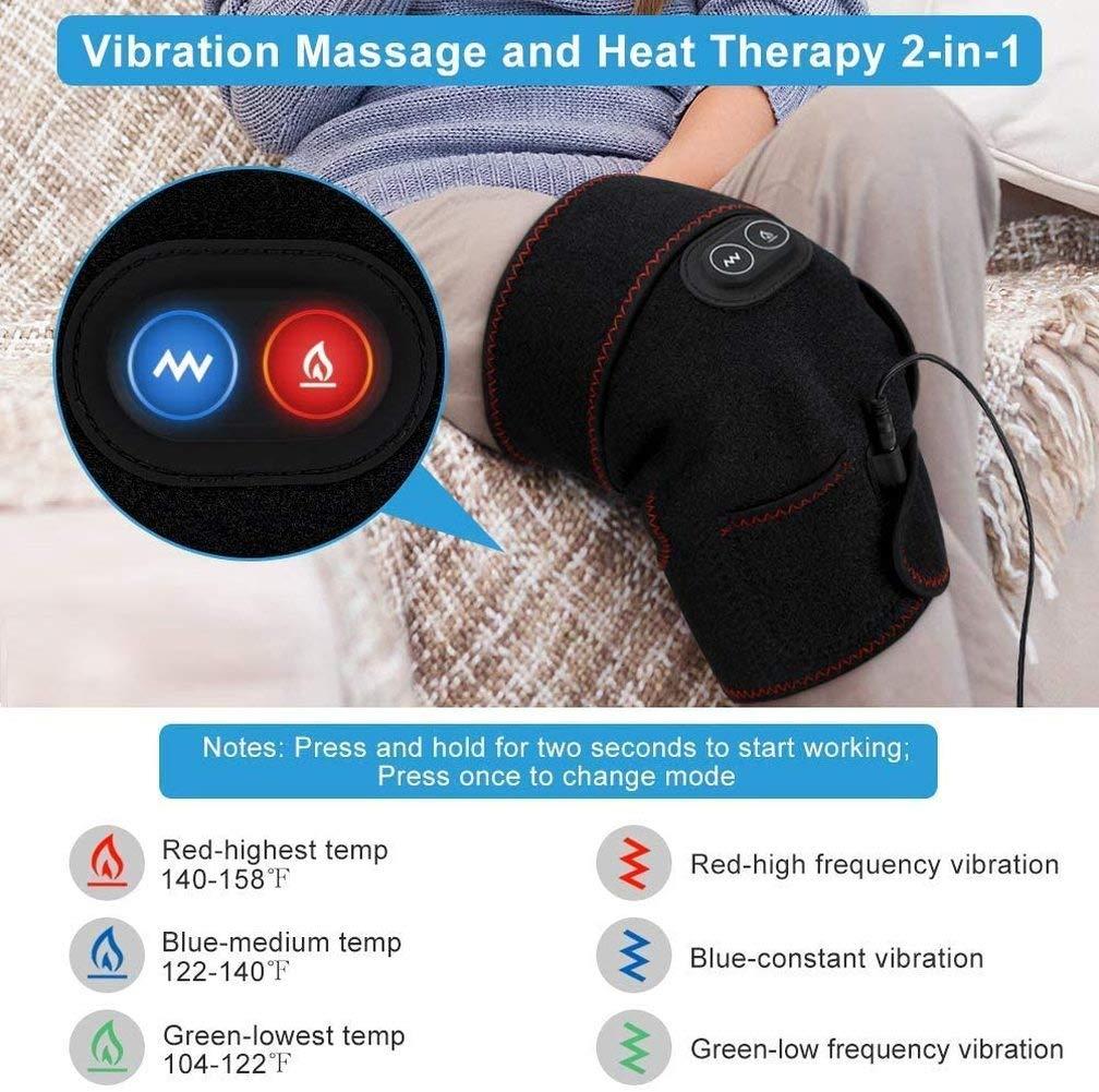 okuya 2-in-1 Arthritis Pain Relief Knee Brace, Heated Knee Support for Arthritis, Knee Heating Pad for Hot or Cold Therapy Keep Warm, Electric Wrap for Pain Relief and Massage