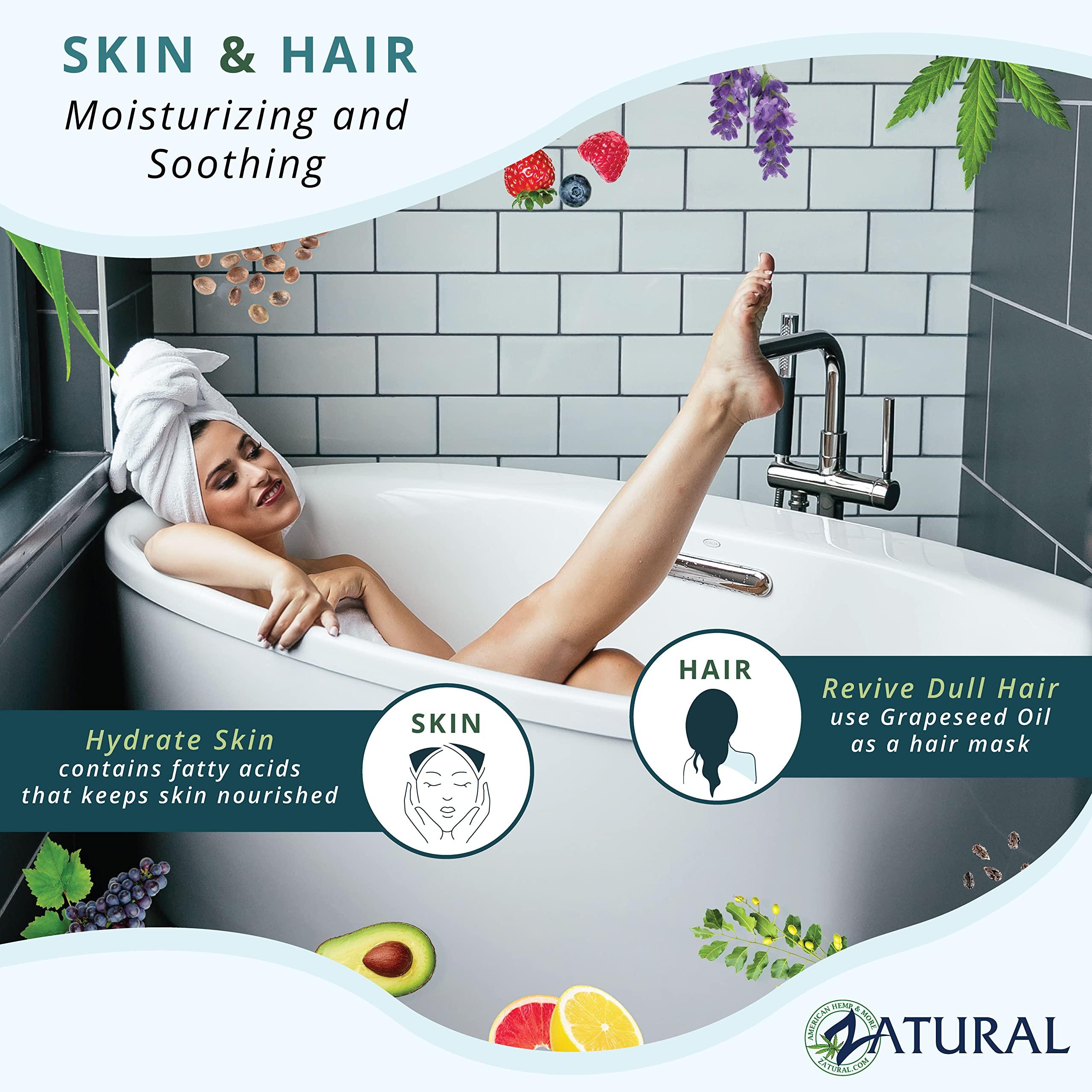 Zatural Zatural Grapeseed Oil Organically Grown 100% Pure Cold Pressed Virgin High Tempurature Cooking Oil (32oz)