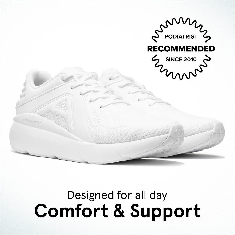 ABEO ABEO MXV Shift Womens Metatarsal Footbed Walking Shoes | Orthopedic Sneakers for Women | Ball of Foot Pain Relief | Removable Orthotic Metatarsal Pads Women Bright White 7 Medium