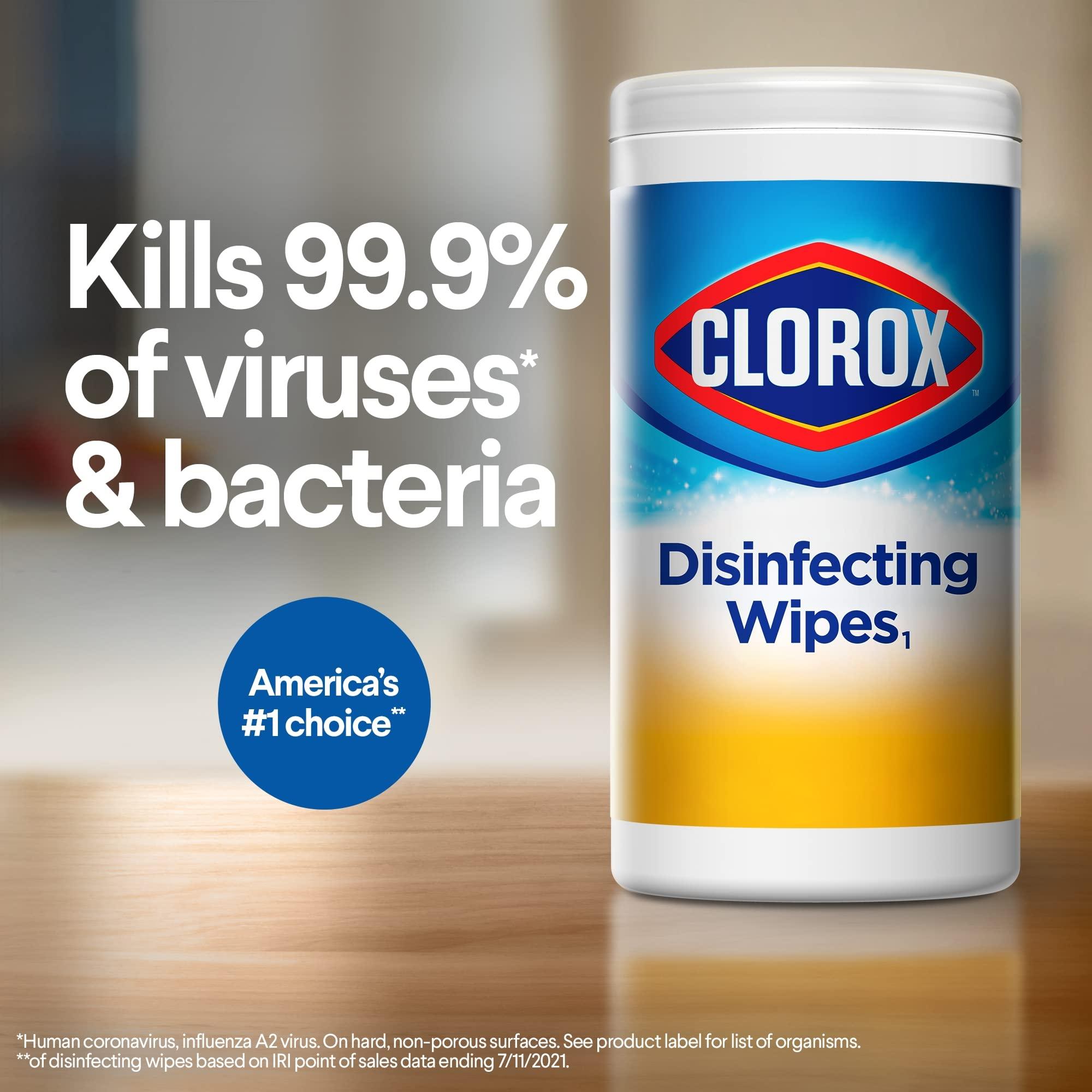 Clorox Clorox Disinfecting Wipes Value Pack, 3x 75ct Crisp Lemon and Fresh Scent Canister and 3x 75ct Easy Pull Moisture Seal Pack