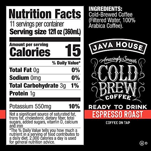 Java House Java House dark roast Liquid Cold Brew Coffee On Tap, Espresso, 128 Fl Oz