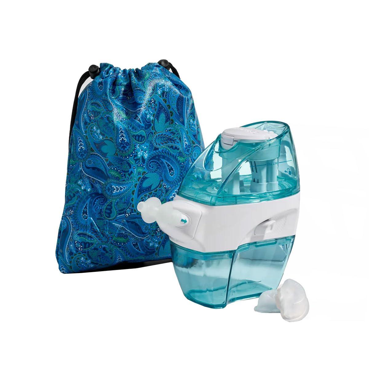 Navage Navage Travel Bundle Nasal Irrigation System - Saline Nasal Rinse Kit with 1 Nose Cleaner, 20 Salt Pods and Paisley Travel Bag
