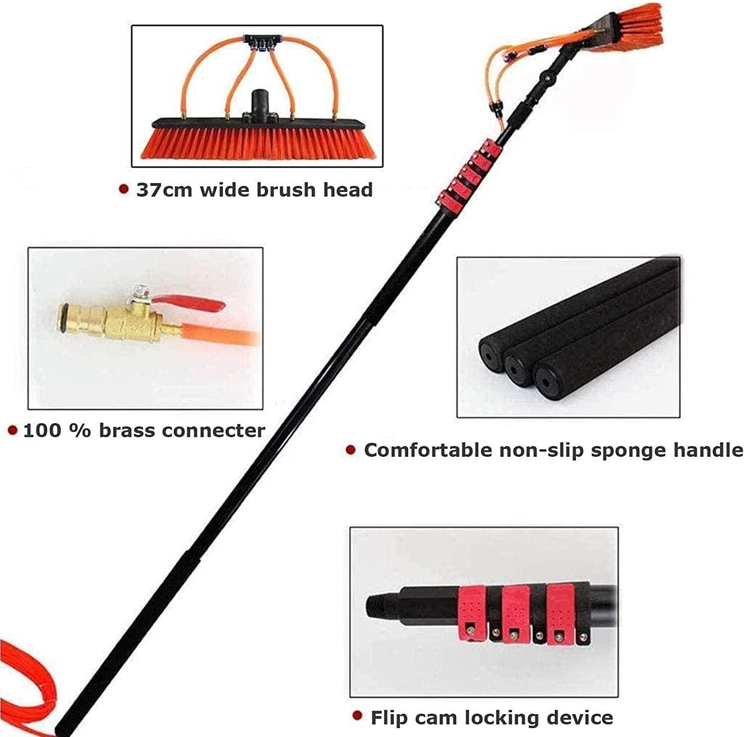 LR.store water fed pole kit window cleaning brush outdoor Water Fed Pole Kit, Window Clean Washing Set Equipment Telescopic Extension Pole Cleaning Kit For Window Cleaning, Photovoltaic Panel Cleaning, Trucks