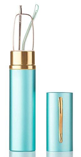 Newbee Fashion Reading Glasses 6 Packs Tube Readers Reading Glasses Portable Reading Glasses in Aluminum Case Teal 2.00