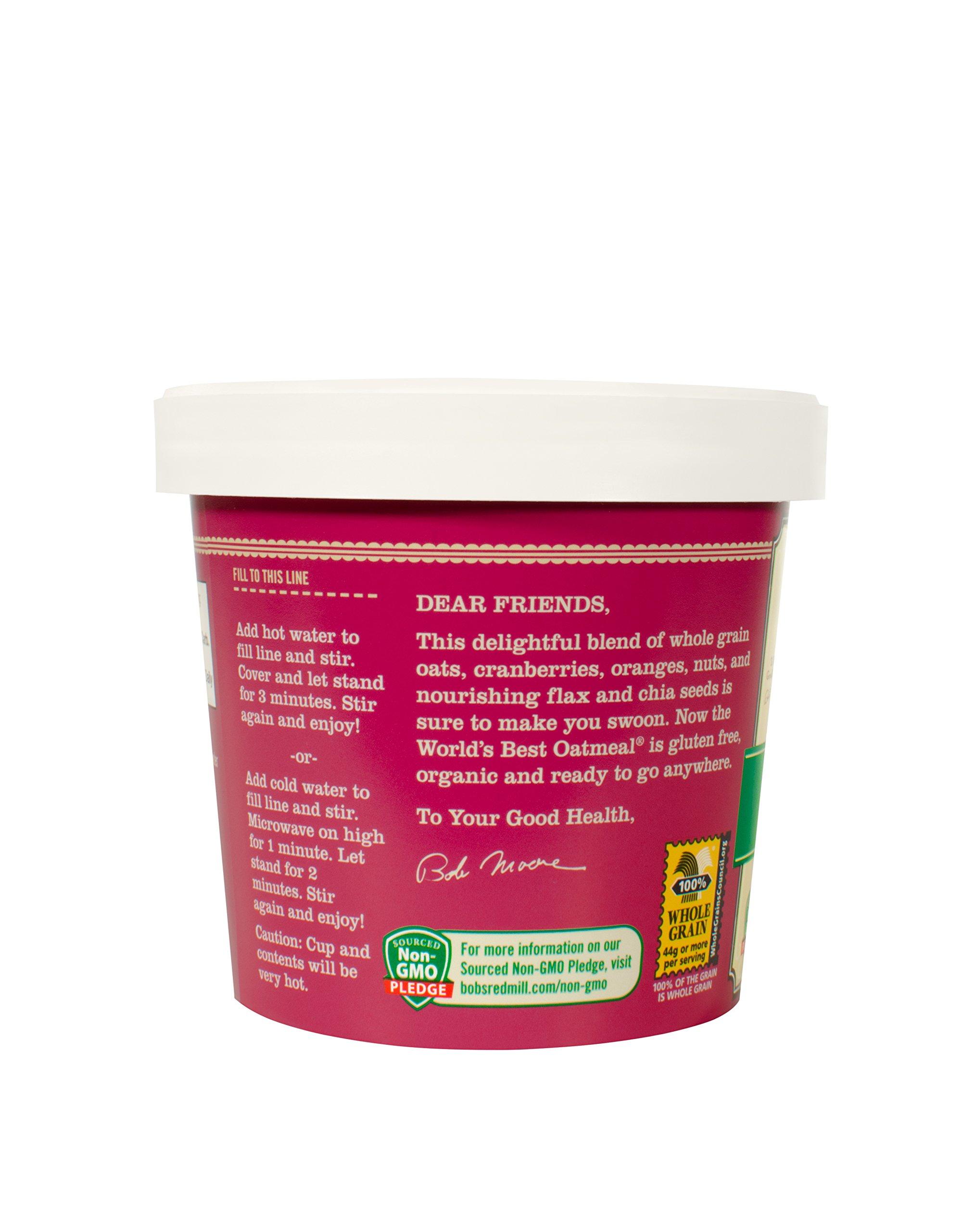 Bob's Red Mill Bob\'s Red Mill Organic Gluten Free Oatmeal Cup, Cranberry Orange, 2.47 Ounce (Pack of 12), Non-GMO, Whole Grain, Kosher