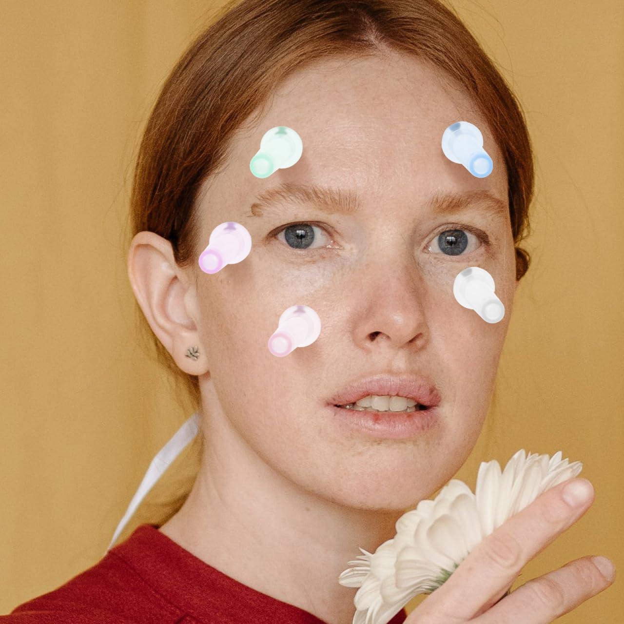 EXCEART 5pcs Facial Cupping Set for Glowing Skin Eye Face Vacuum Massage Anti Cup Silicone Cupping Massage Cup for Beauty Body Cup Fascia Massager