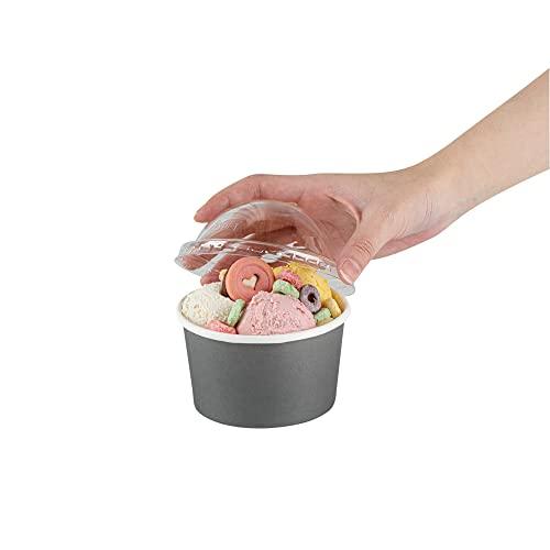 Restaurantware LIDS ONLY: Dome-Shaped Lids, 50 Transparent Plastic Lids For 12 Ounce Coppetta To Go Cups - Cups Sold Separately, Disposable, Clear Plastic Dessert Cups Lids, For Dessert Takeaways- Restaurantware