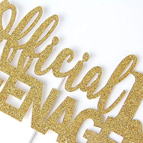 Paroke & Bubble Gold Giltter Happy 13th Birthday Cake Topper - 13th Birthday Party Decoration for Teens, 13th Birthday Cake Decorations