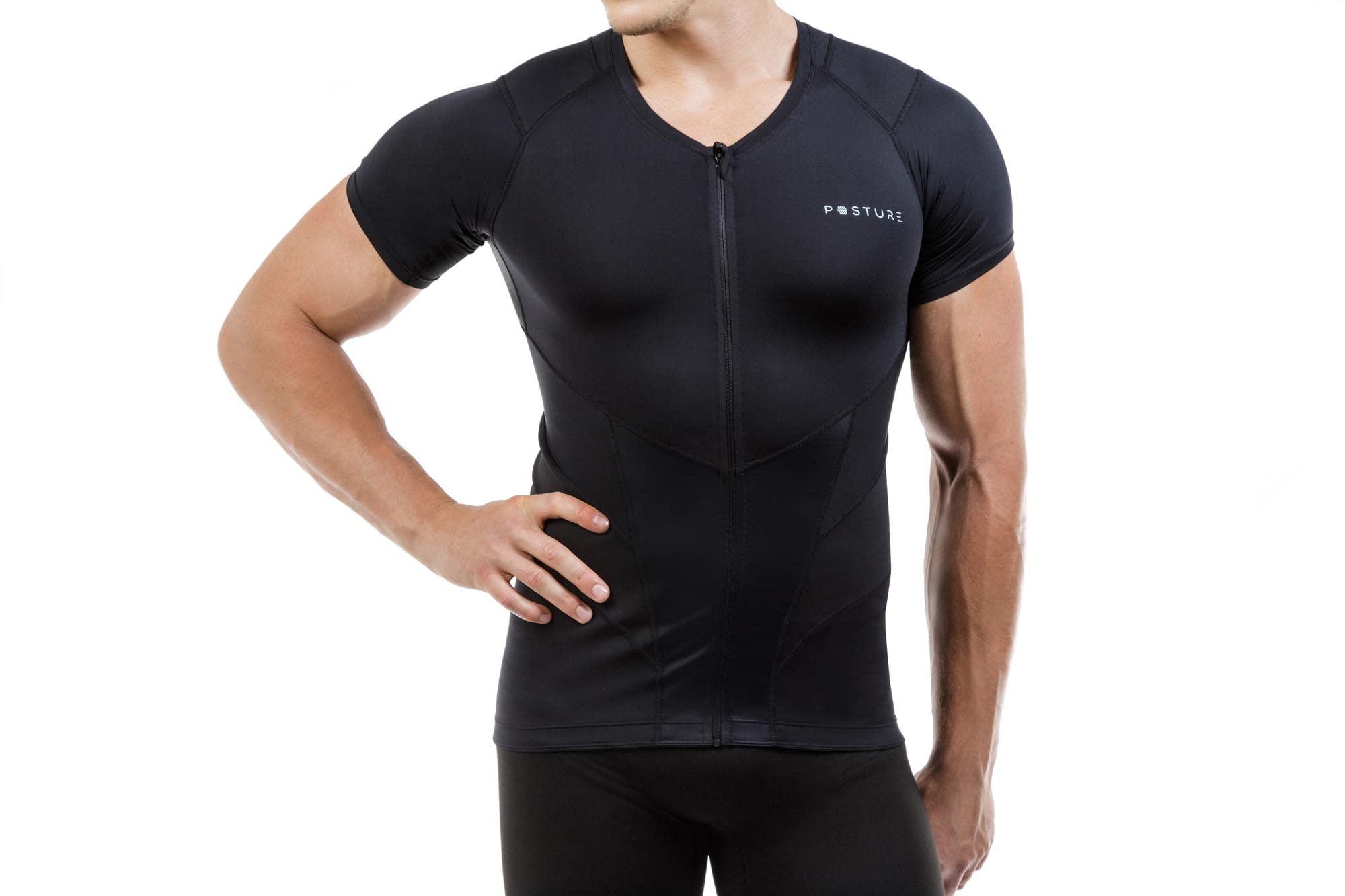 RELAXSAN Relaxsan Posture 4070-RP (Black M) T Shirt, Back Straightener Posture Corrector for Man, Lumbar Support, Breathable